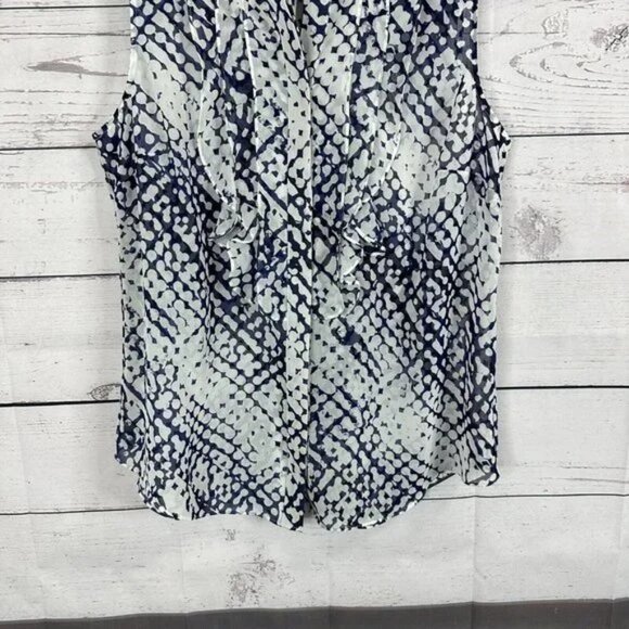 Cabi Venture sleeveless ruffle button front ruffle top shirt XL blouse - Picture 3 of 4